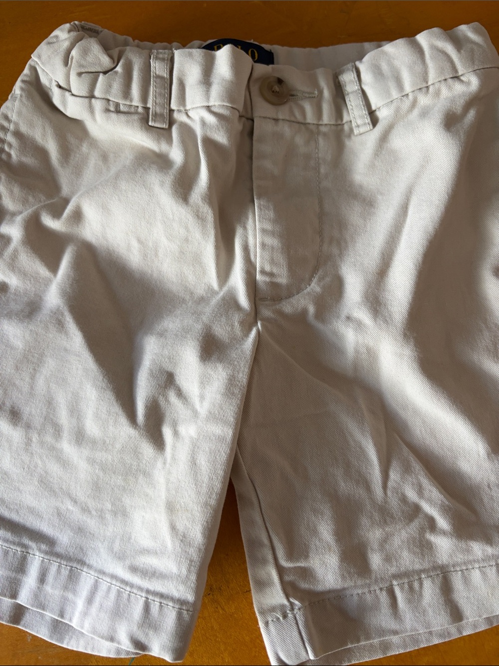 Polo by Ralph Lauren Cream Flat-Front Cotton Shorts
